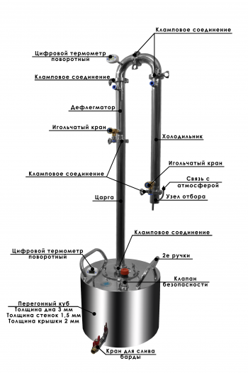 Дистиллятор (самогонный аппарат) "ПРЕСТИЖ" 44 литра